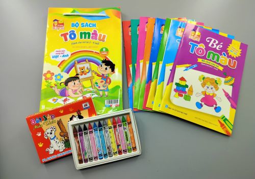 BỘ 8 QUYỂN TÔ MÀU SONG NGỮ CHO BÉ 3-4 TUỔI