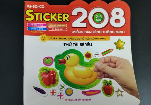 Sách - 208 Sticker Miếng Dán Hình Thông Minh IQ - EQ - CQ (2-6 tuổi) - Thử tài bé yêu