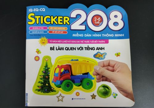 Sách - 208 Sticker Miếng Dán Hình Thông Minh IQ - EQ - CQ (2-6 tuổi) - Bé làm quen với Tiếng Anh