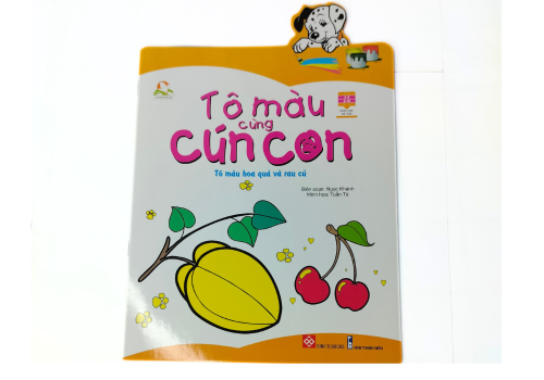 Sách - Tô Màu Cùng Cún Con - Tô Màu Hoa Quả Và Rau Củ