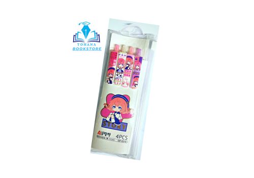 Bút gel bấm túi 4 cái - GP - 9319