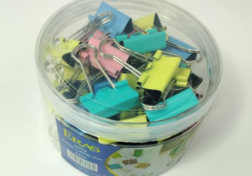 Kẹp màu 25mm hộp nhựa E823 (hộp)