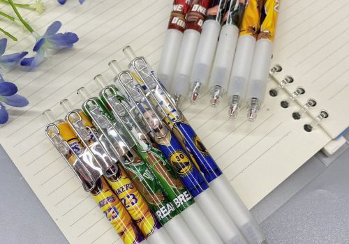 Bút Gel XQ007 Bấm Cài Kim Loại Mực Đen Nét 0.5Mm Hoạt Hình / Hình Hoa Cute Dễ Thương